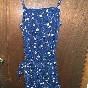 Blue  Tank Top dress with flowers